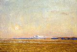 Childe Hassam Famous Paintings - Moonrise at Sunset, Harney Desert